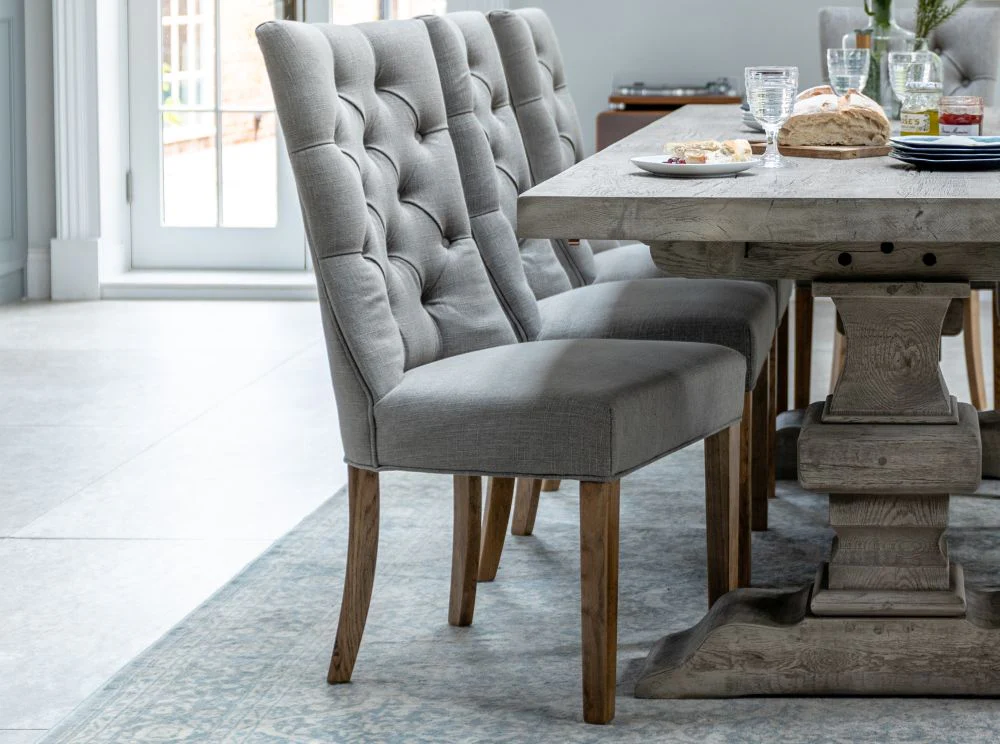 Brittany Linen Upholstered Chair - Stone - Image 3