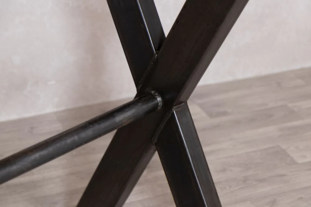 Brixham Reclaimed Top X-Leg Bar Table - Image 8