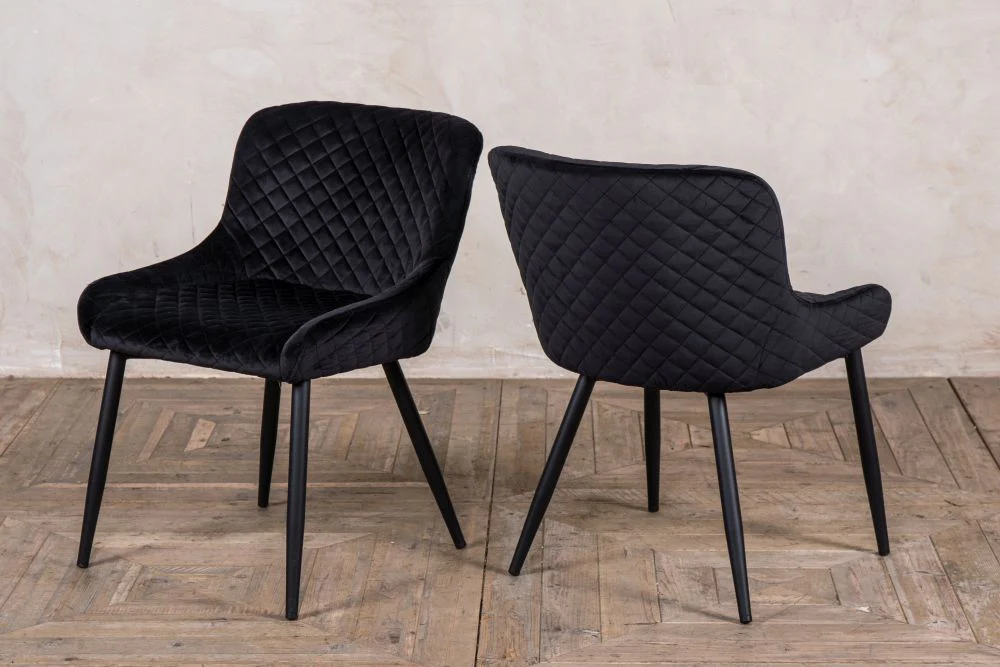 Pair of Bronte Velvet Dining Chairs - Image 7
