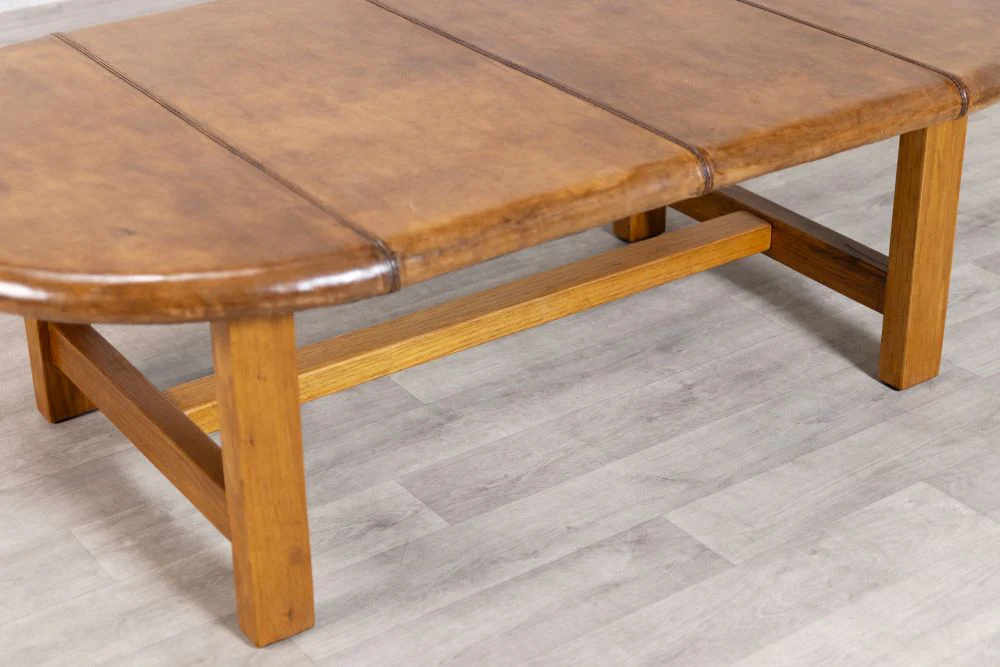 Leather Top Coffee Table - Image 4