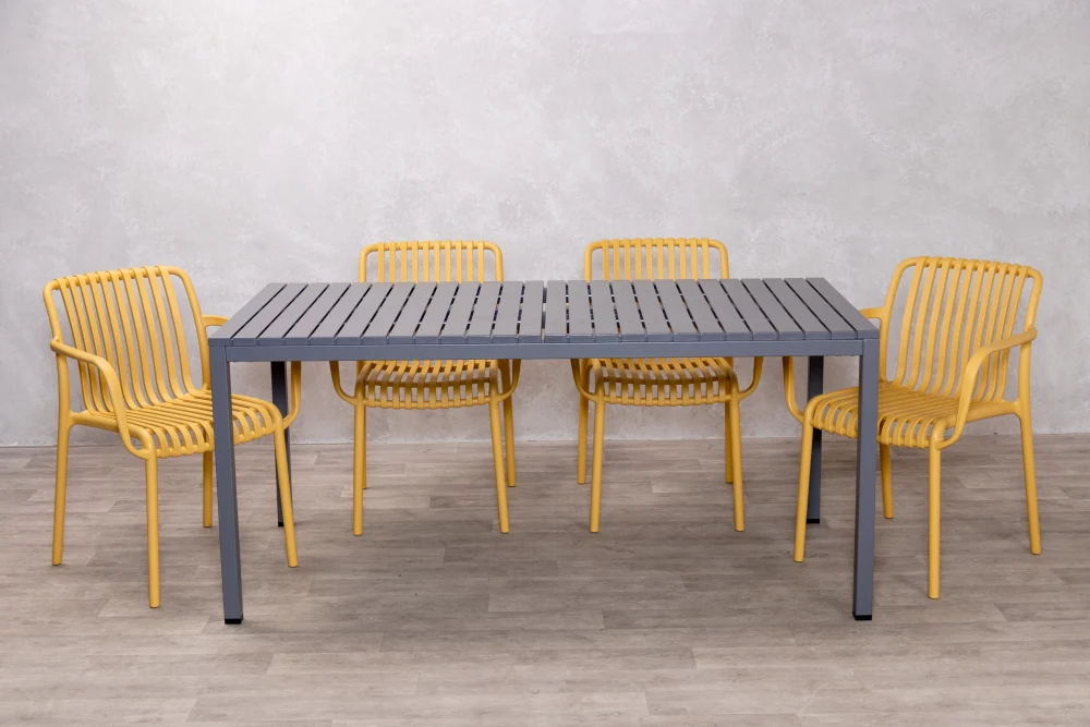 California Garden Outdoor Grey Café Table Set with Maldives Chairs - Image 20