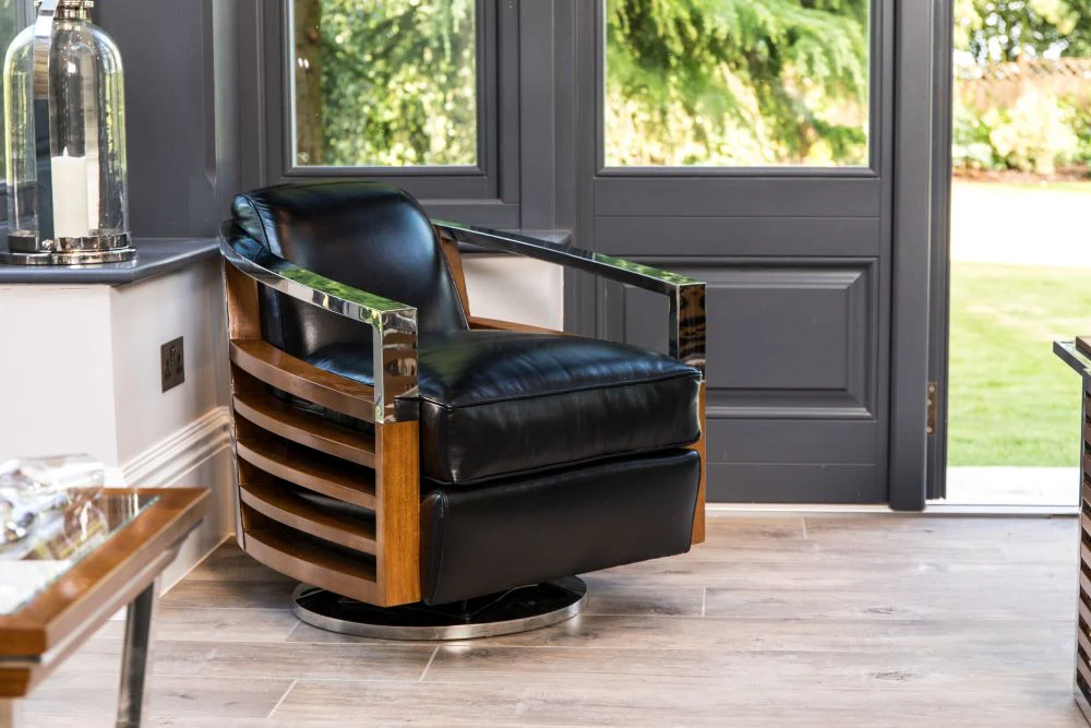Carter Leather Swivel Chair - Image 22