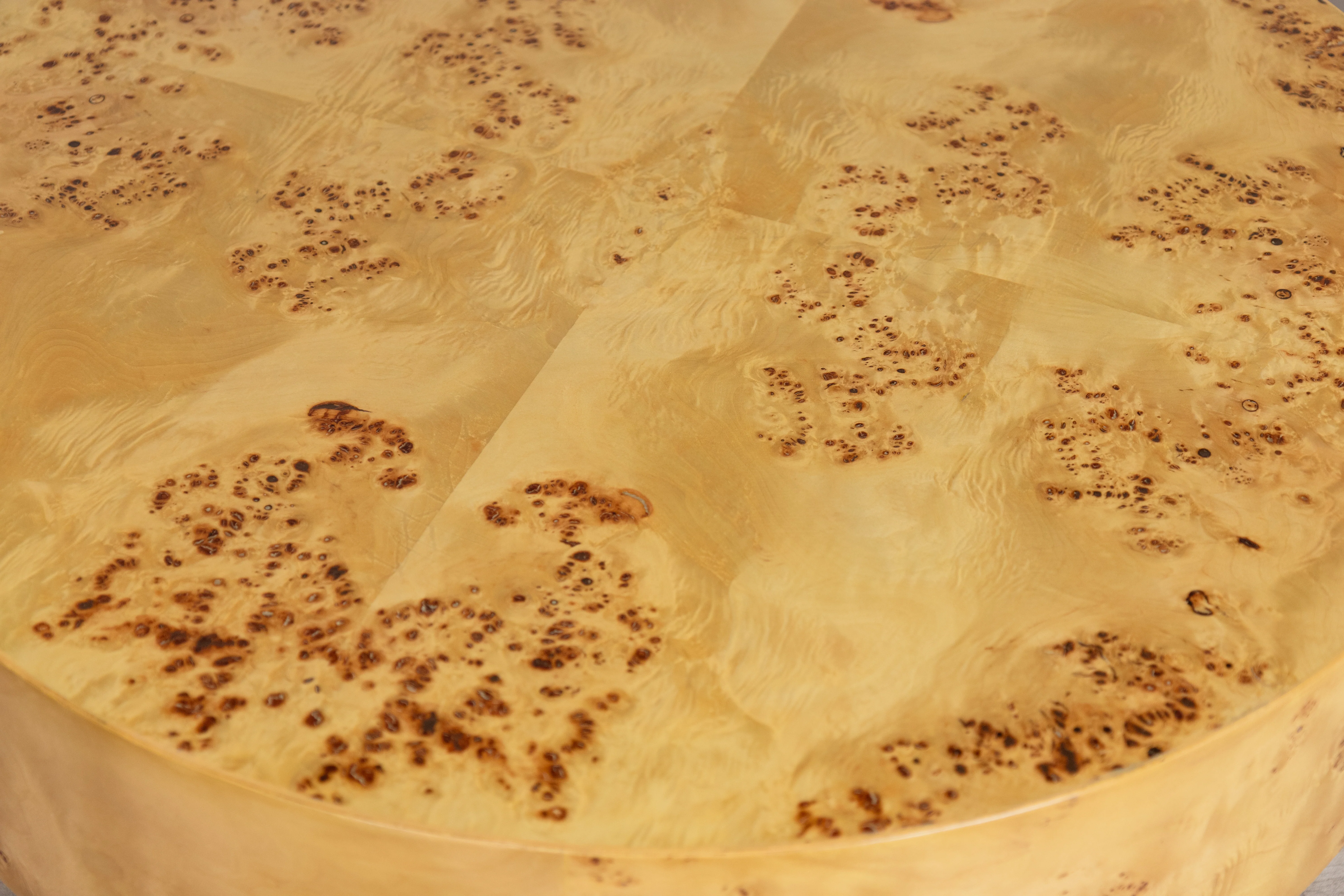 Casa Burl Wood Veneer Round Coffee Table - Image 5