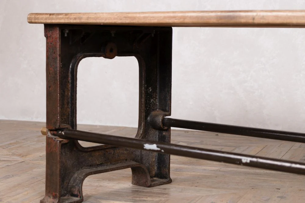 Cast Iron & Oak Bench - Image 6