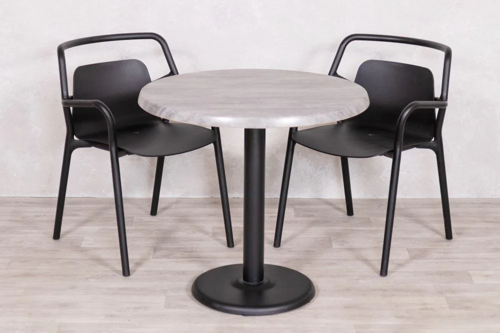 Cement Top Outdoor Café Table Set with Ibiza Chairs