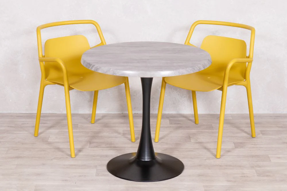 Cement Top Outdoor Café Table Set with Ibiza Chairs - Image 6