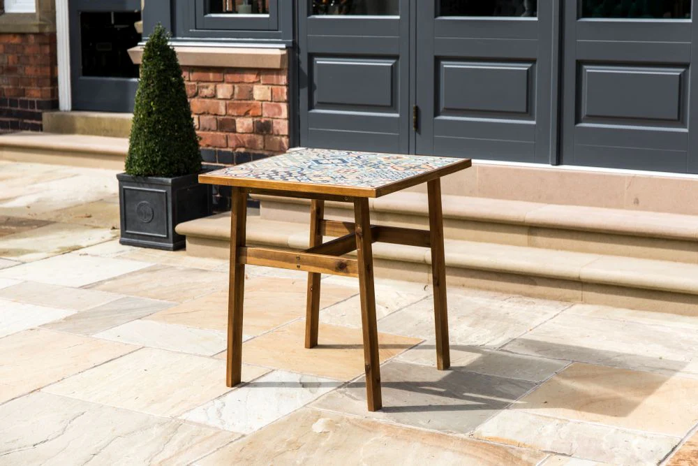 Ceramic Top Table with Wooden Legs - Image 13