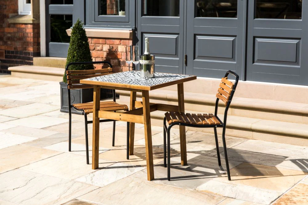 Ceramic Top Table with Wooden Legs - Image 26