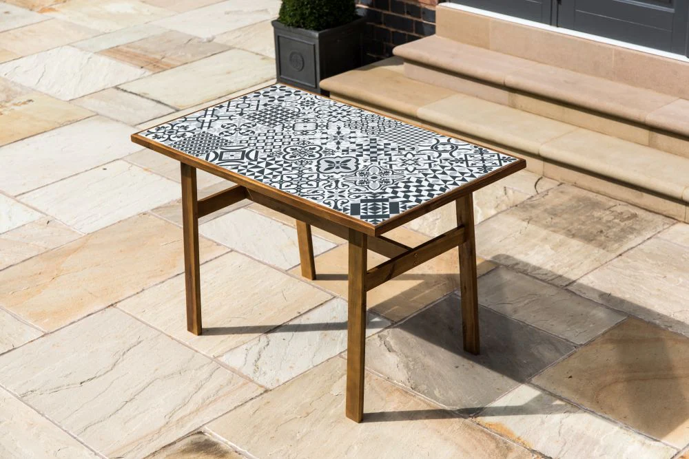 Ceramic Top Table with Wooden Legs - Image 34
