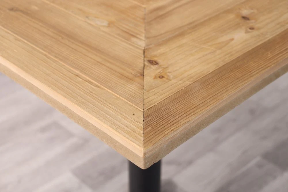 Chevron Reclaimed Pine Top Café Table Range - Image 3