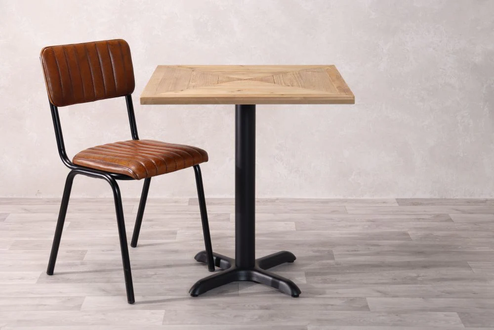 Chevron Reclaimed Pine Top Café Table Range - Image 5