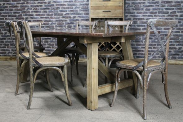 Malaga Zinc and Copper Dining Table Range - Image 13