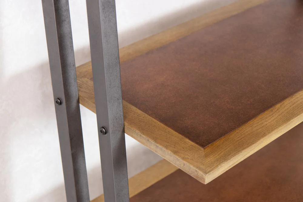 Oak and Copper Shelving Unit - Image 3