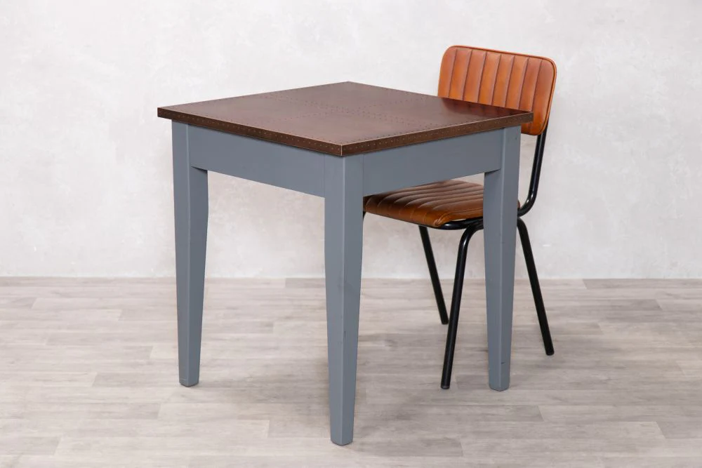 Copper Top Tapered Leg Small Dining Table - Image 4
