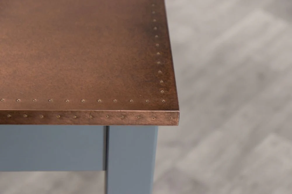 Copper Top Tapered Leg Small Dining Table - Image 7