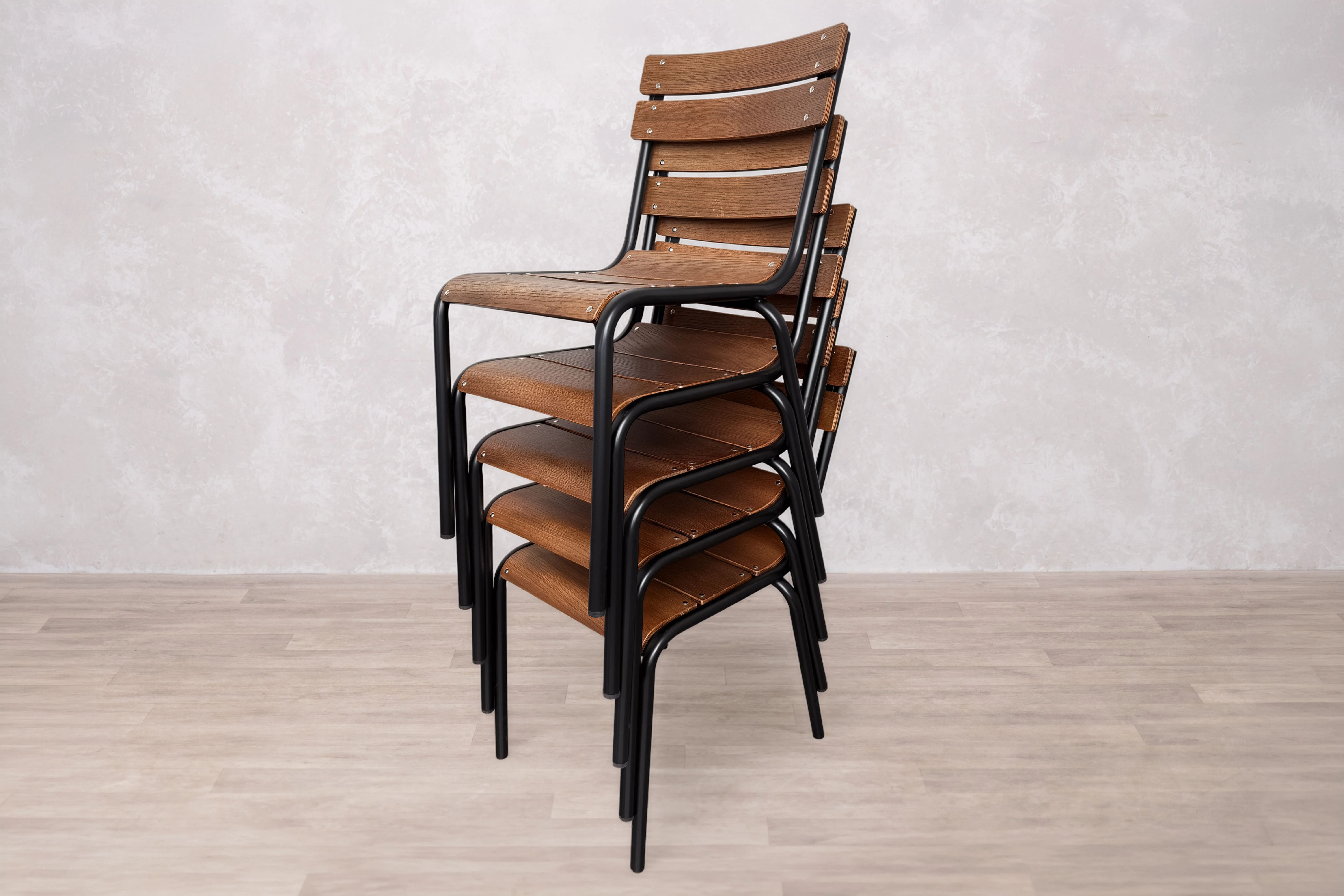 Cosmo Slatted Stacking Chair - Image 5