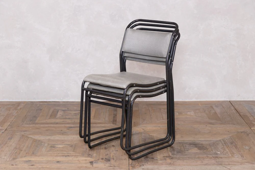 Cox Vintage Stacking Chairs with Canvas Seat - Image 3