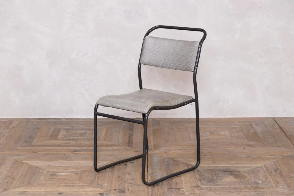 Cox Vintage Stacking Chairs with Canvas Seat - Image 4