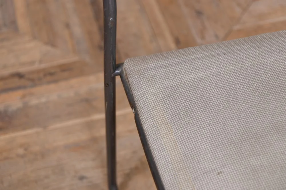 Cox Vintage Stacking Chairs with Canvas Seat - Image 9