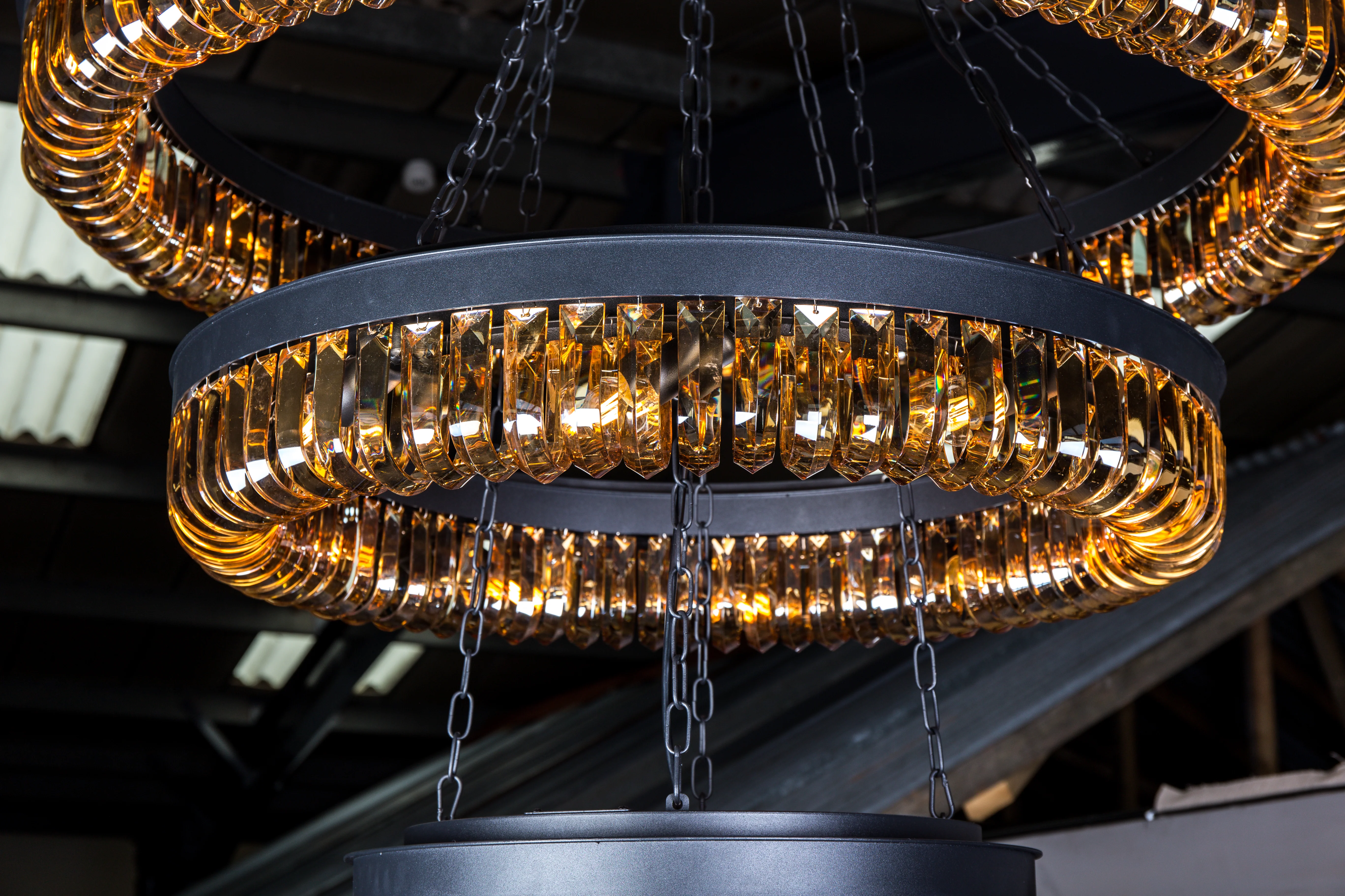 Kensington Three Tier Amber Crystal Chandelier - Image 4