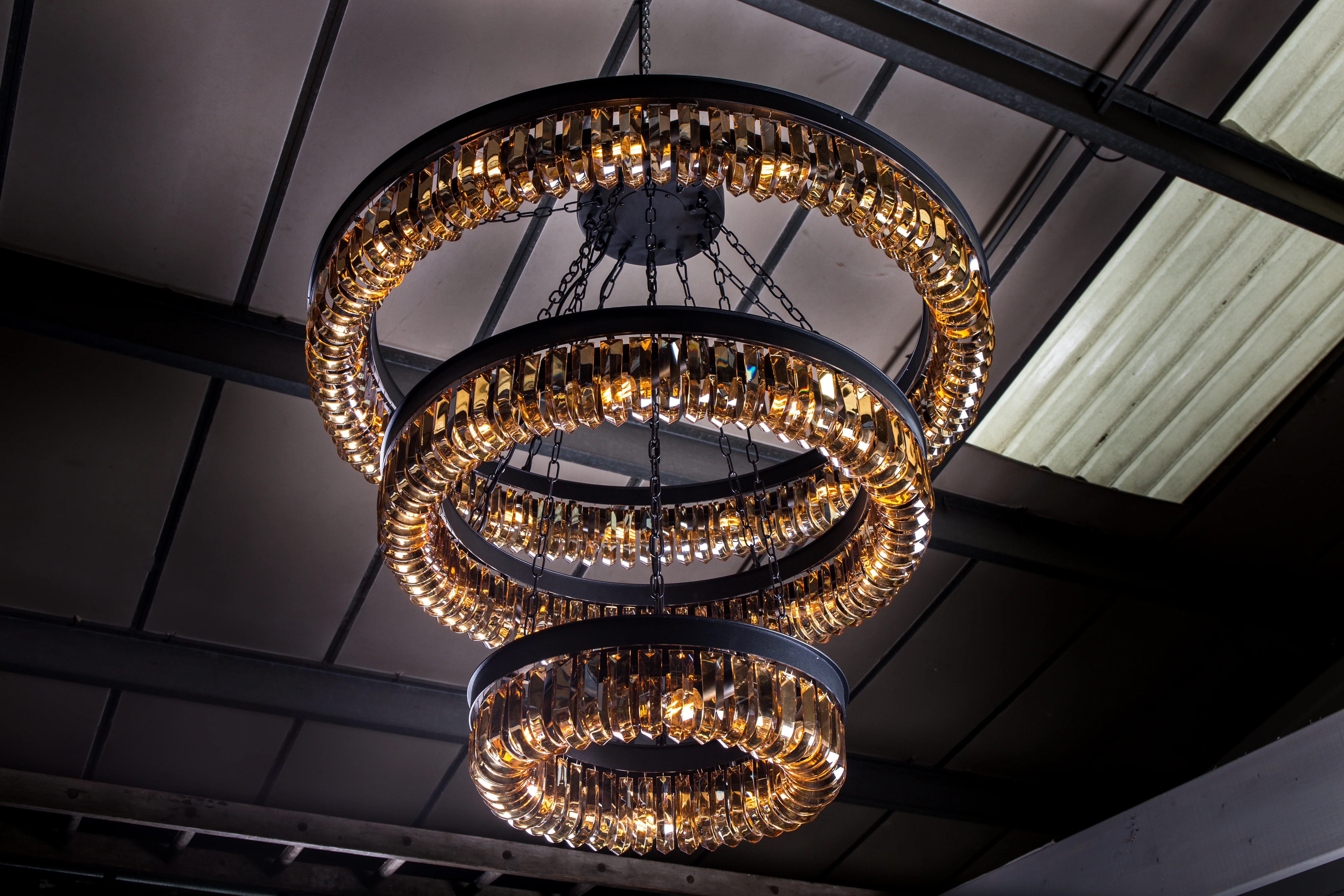 Kensington Three Tier Amber Crystal Chandelier - Image 6
