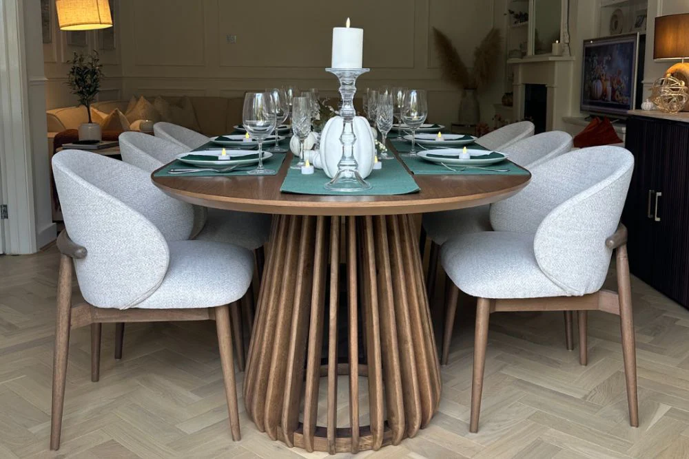Darcy Oval Dining Table Range in Walnut - SECONDS ITEM - Image 26