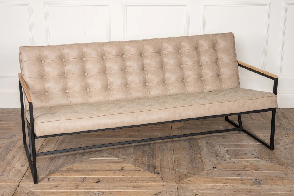 Denver Leather Look Sofa Cashmere