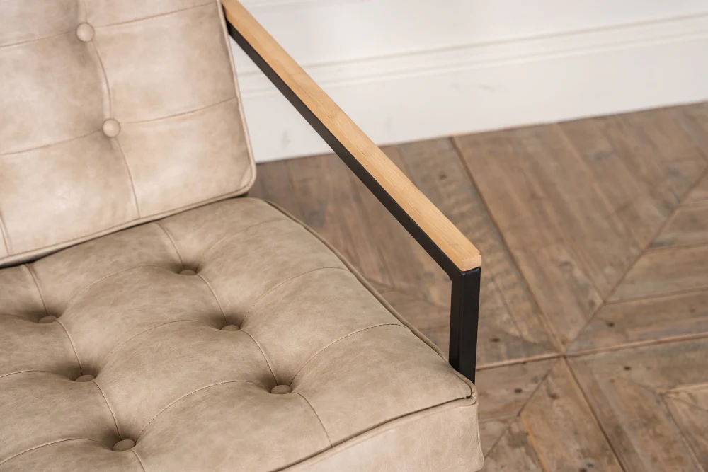 Denver Leather Look Sofa Cashmere - Image 2