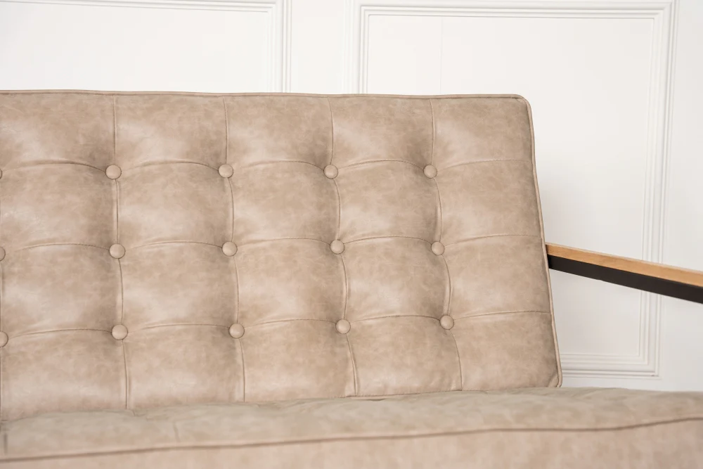 Denver Leather Look Sofa Cashmere - Image 3