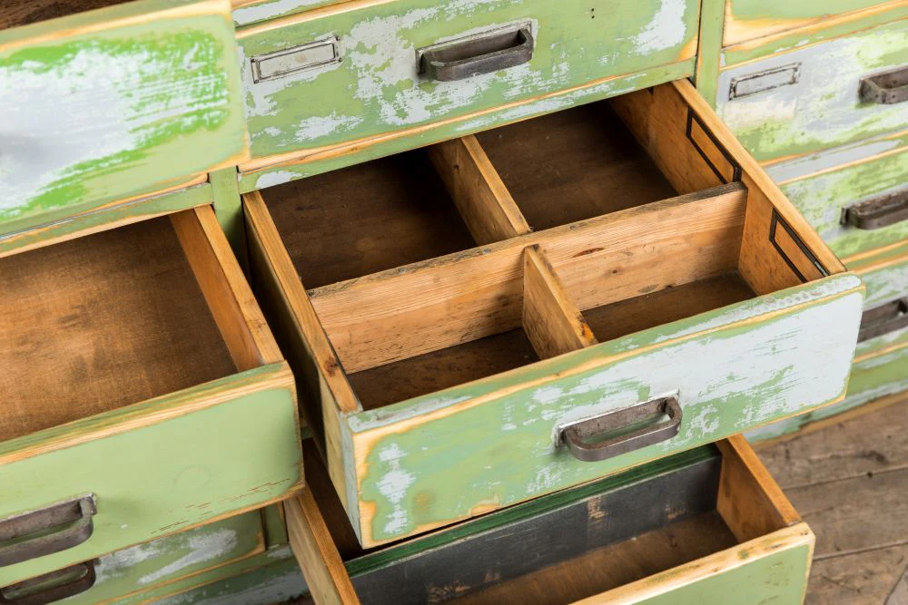 Distressed Green Multi-Drawer Haberdashery - Image 6