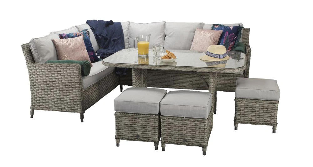 Drakeford Patio Corner Sofa with Dining Table Set - Image 24