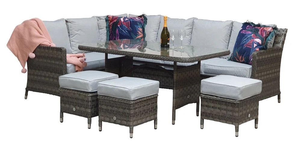 Drakeford Patio Corner Sofa with Dining Table Set - Image 3