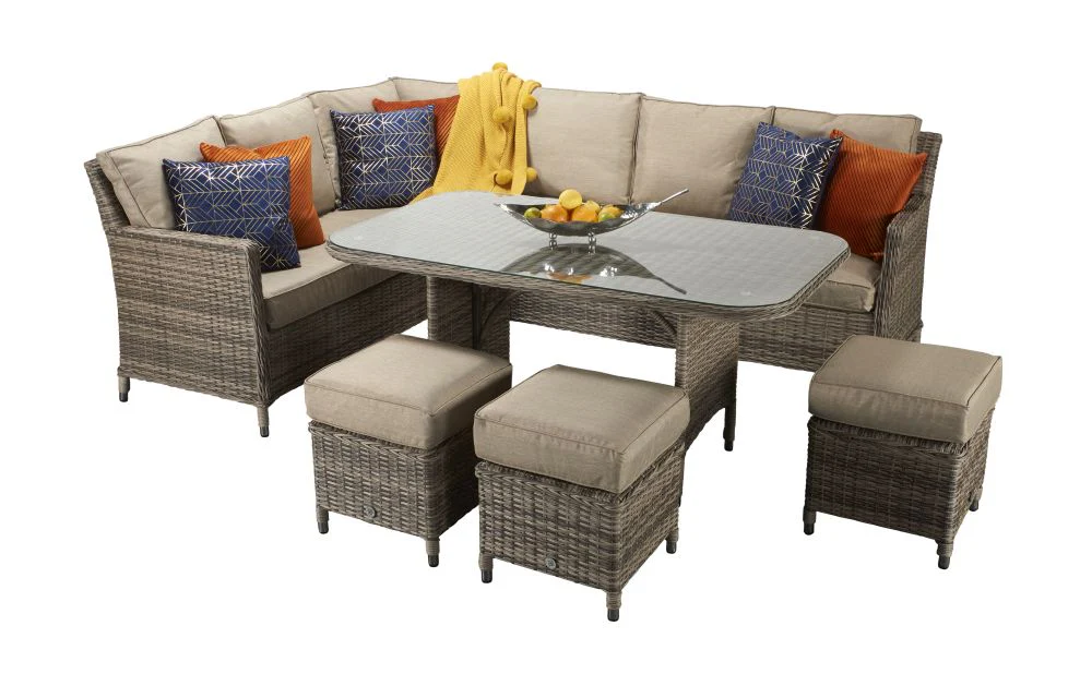 Drakeford Patio Corner Sofa with Dining Table Set - Image 30