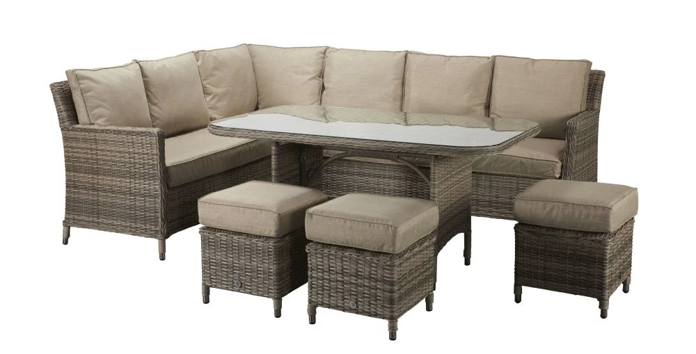 Drakeford Patio Corner Sofa with Dining Table Set - Image 6