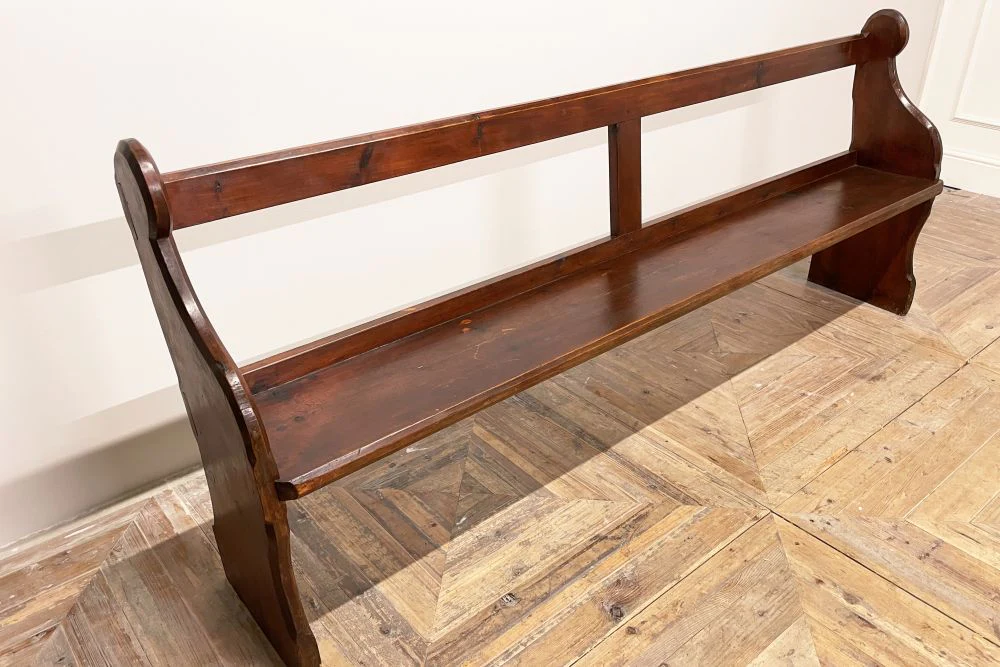 Edwardian Pine Pew Bench - Image 3