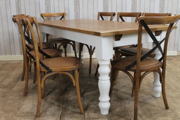 Bespoke Oak Top Farmhouse Extending Dining Table - Image 2