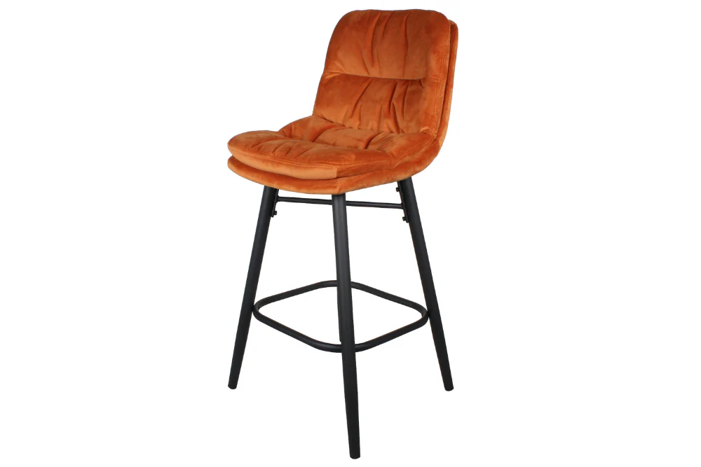 Pair of Falmouth Velvet Bar Stools - Image 9