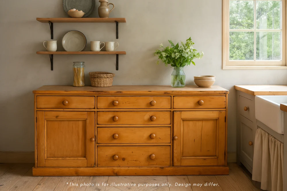 Vintage Farmhouse Honey Pine Sideboard - Image 2