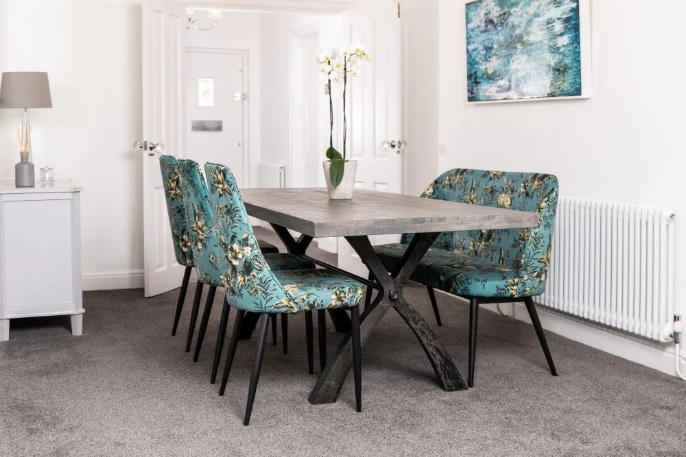 Yasmin Floral Velvet Dining Bench - Image 12