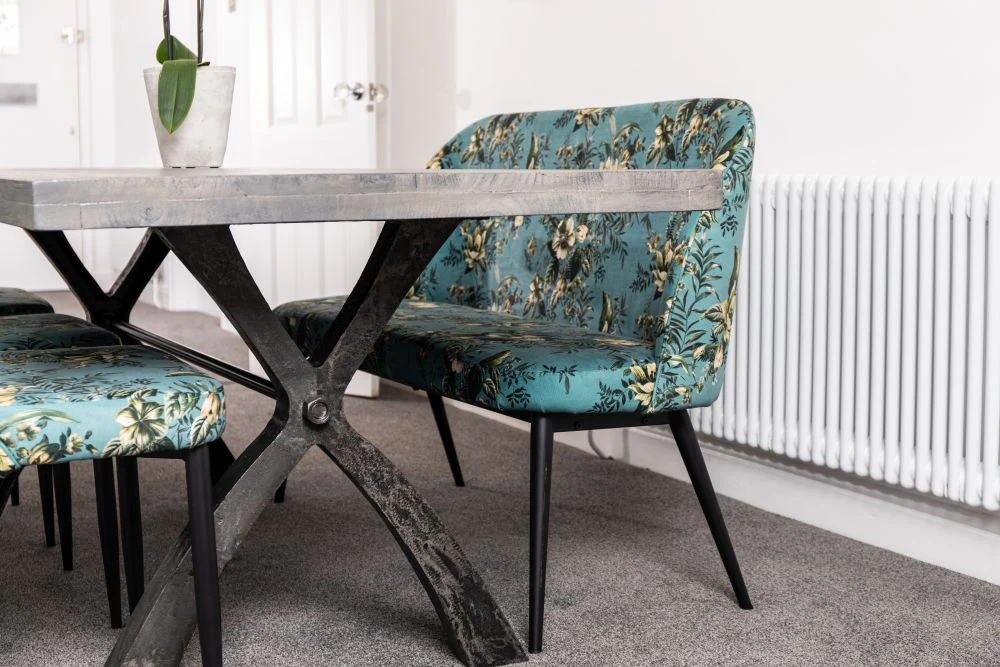 Yasmin Floral Velvet Dining Bench - Image 13