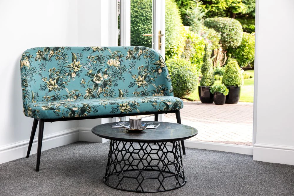 Yasmin Floral Velvet Dining Bench - Image 16