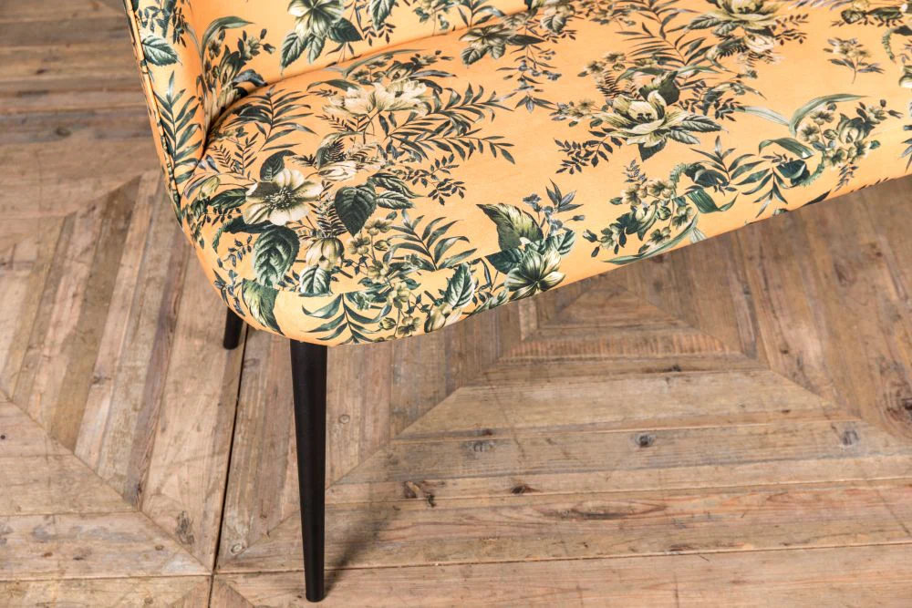 Yasmin Floral Velvet Dining Bench - Image 4
