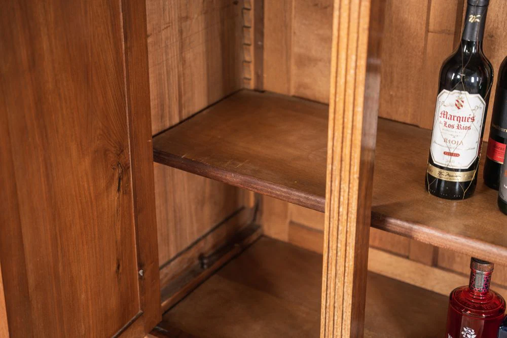 French Walnut Bookcase with Glass Display - Image 8