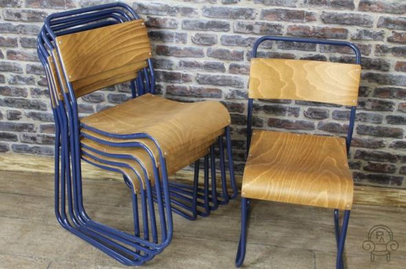 Disc - RED or WOODEN SEAT Navy blue frame Chelsea chair
