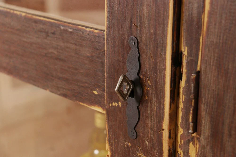 Glazed Kitchen Dresser Industrial Style Cupboard - Image 2
