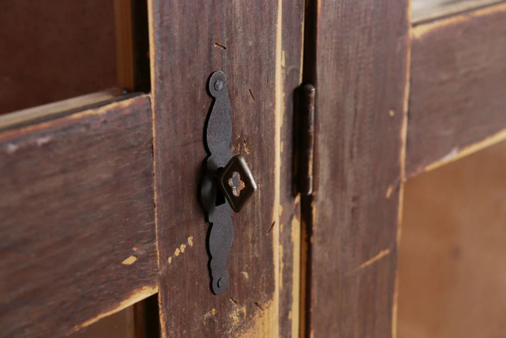 Glazed Kitchen Dresser Industrial Style Cupboard - Image 4