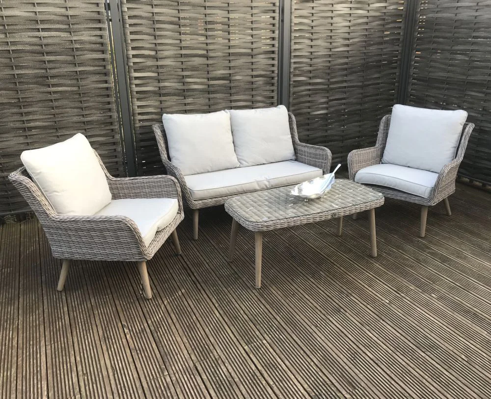 Hatfield Outdoor 4 Seater Rattan Style Sofa Set - Image 2