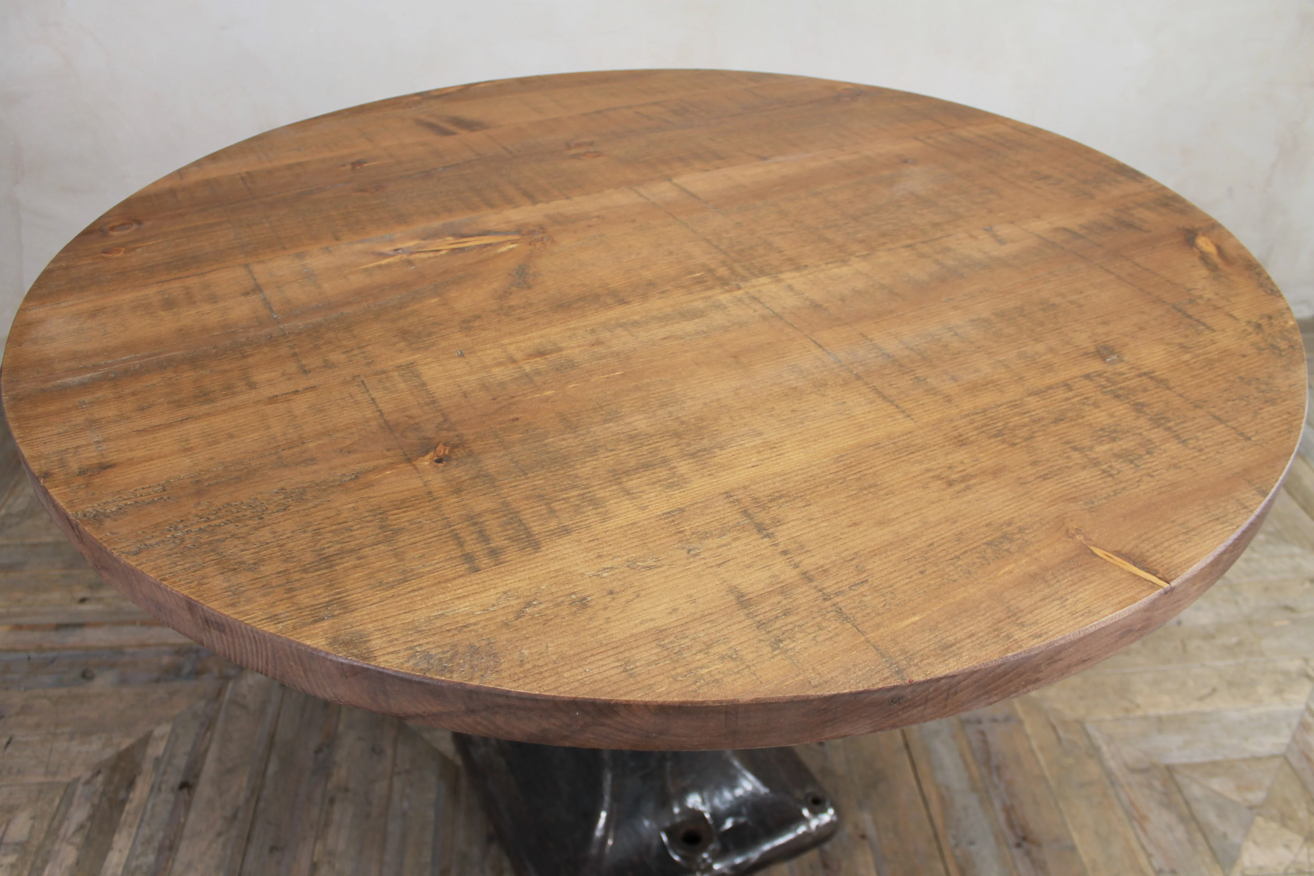 Industrial Bar Table with Cast Iron Drill Base - Image 6