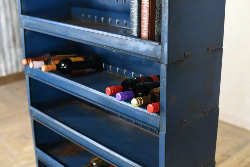 Industrial Blue Wine Rack - Image 3
