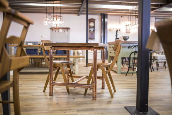 Bespoke Industrial Copper Pipework Table - Image 5